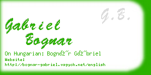 gabriel bognar business card